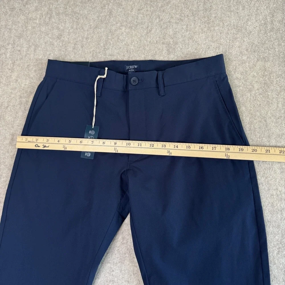 NWT J.Crew Flex Slim Tech Pants Mens 30x32 Navy Blue Slim Fit Performance AA712